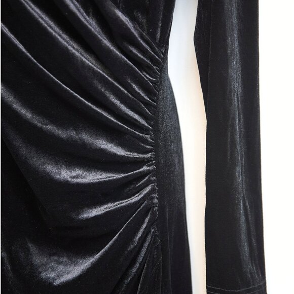 Zaberry Black Velvet Dress with Rouching Size Large - Picture 5 of 11